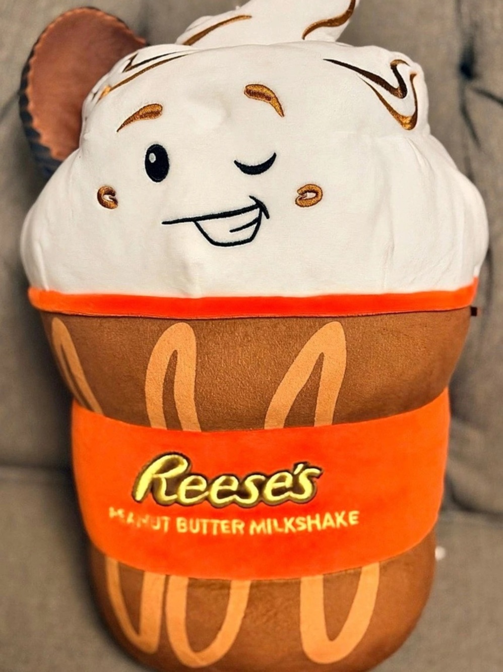 Reese's Peanut Butter Milkshake Plush Stuffed Animal Brown & Orange Like